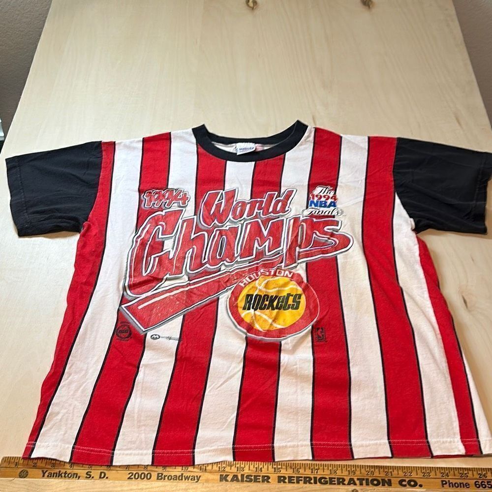 Vintage‎ Mendez Sportswear Houston Rockets World Champions 1994 Stripes USA made